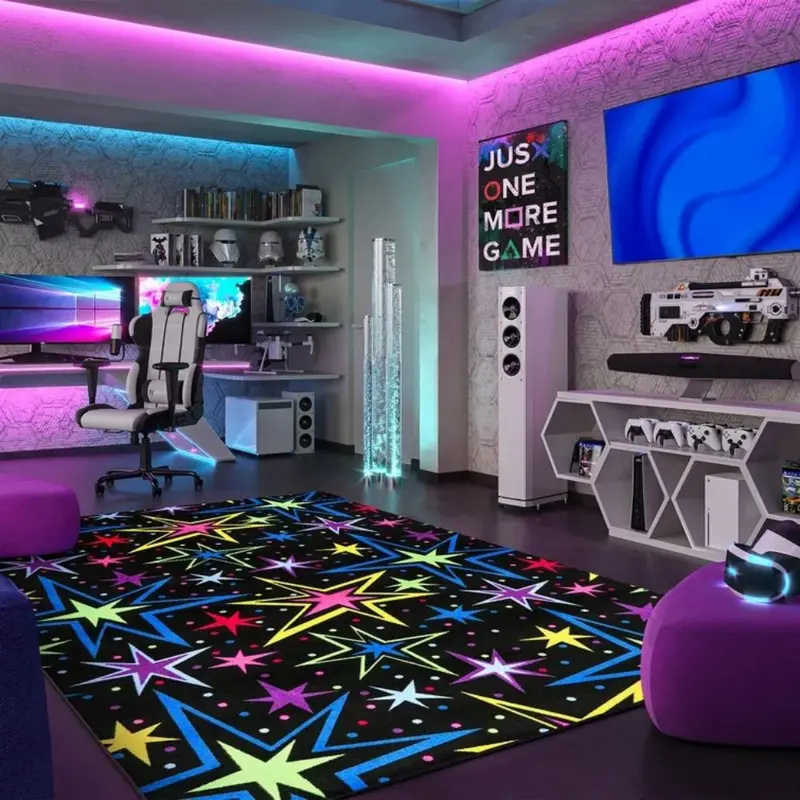 Gaming Accessories For Room - VIKAMA Gaming Star Alan Halısı Siyah