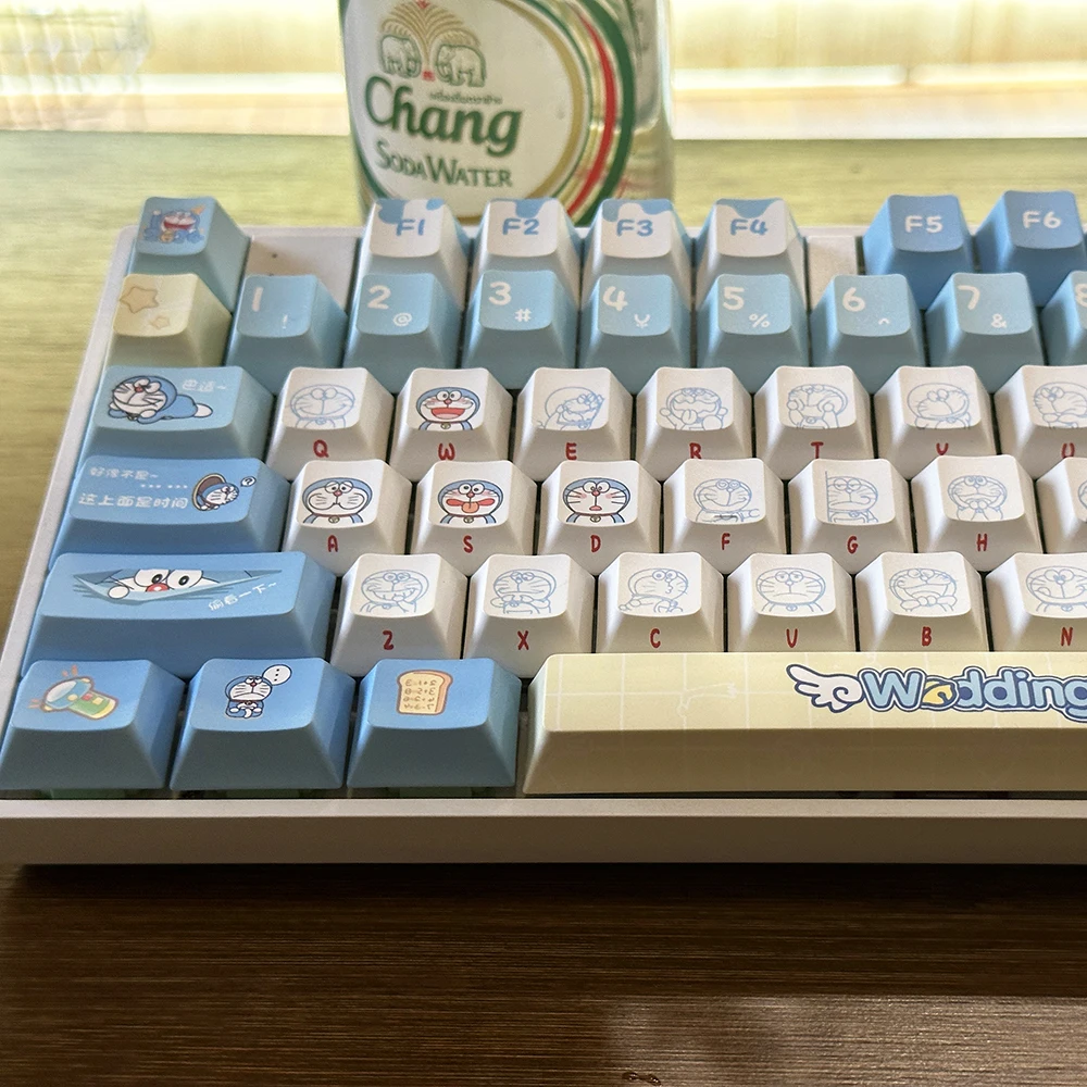 Gaming Accessories Aesthetic - Orijinal Doraemon Tuş Başlıkları, 120 Tuşlu,